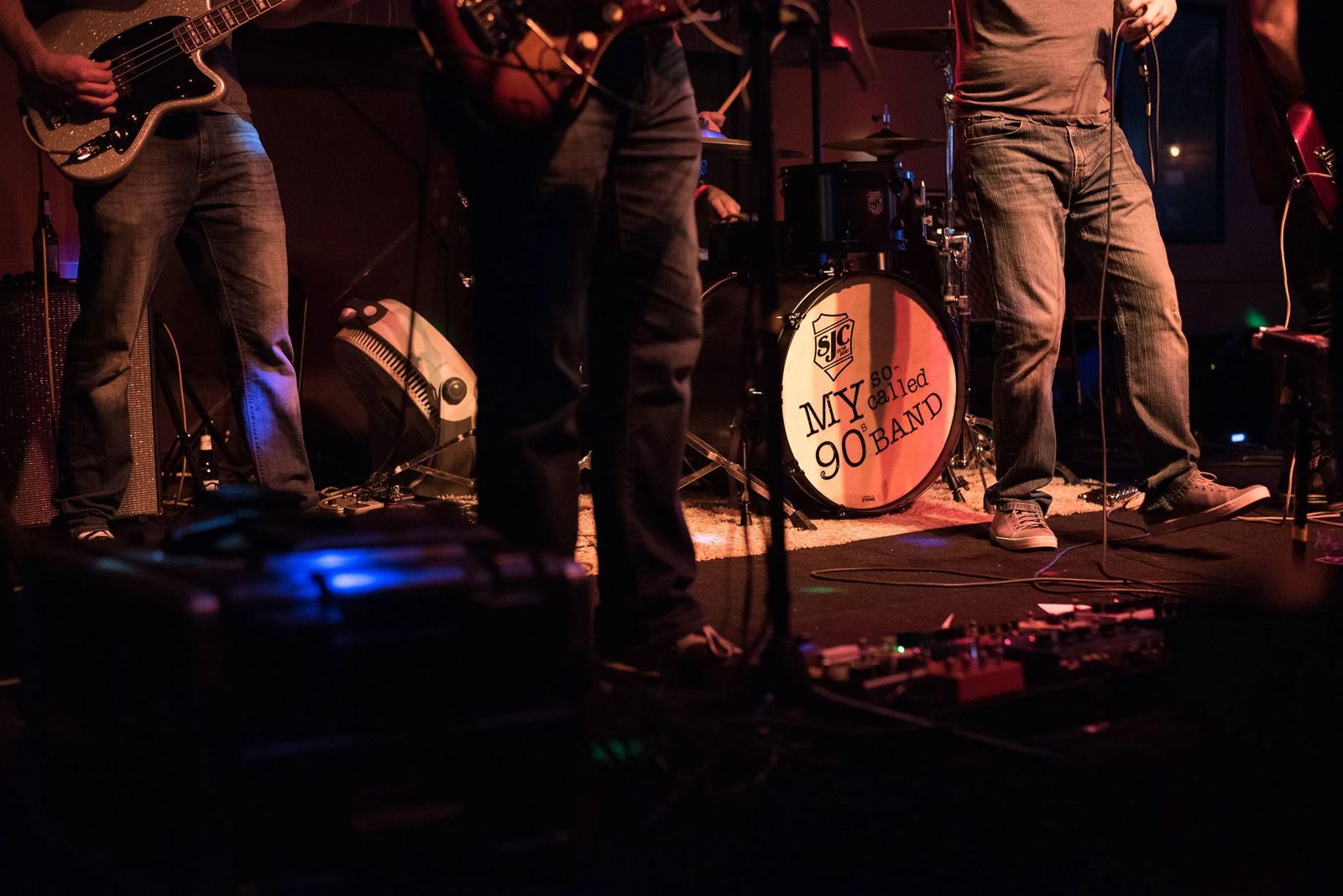 The band performing live